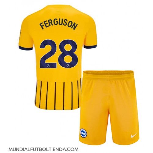 Camiseta Brighton Evan Ferguson #28 Segunda Equipación Replica 2024-25 para niños mangas cortas (+ Pantalones cortos)